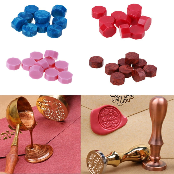 Copper Head Sealing Stamps Wax Beads for DIY Envelope Documents Vintage Wedding Invitation Decoration Stamps Craft