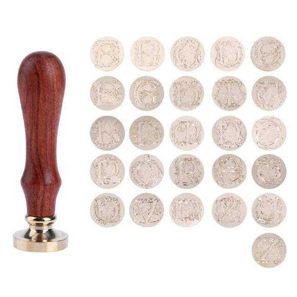 1PC Retro A-Z Alphabet Seal Stamps Wooden Handle Sealing Wax Stamps Wedding Invitation Decorative Sealing Stamps Craft Gifts