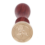Brass Head Wooden Handle Sealing Stamps Flower Heart Tree Wax Seal Stamp Letter Card Envelope for Christmas Wedding Scrapbook