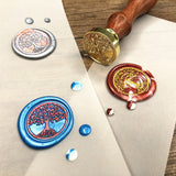 WHISM Brass Head Sealing Stamp Wood Handle Sealing Wax Stamp Wedding Invitation Wax Seal Stamp Christmas Stamps for Scrapbooking