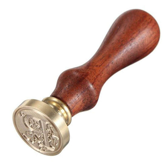 Seal Wax Seal Stamp Vintage Retro Alphabet A-Z Letter Initial Classic Wooden Handle (Letter W)