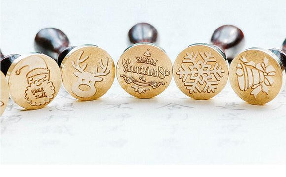 Retro Merry christmas wax seal stamp jingle bell Snowflake Santa Claus deer sock tree christmas gifts Stamp Wax sealing Stamp