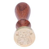 Retro Wood Sealing Wax Stamp Antique Cat Plant Ancient Post Decorative Seal Stamp Birthday Wedding Invitation Decor Gift