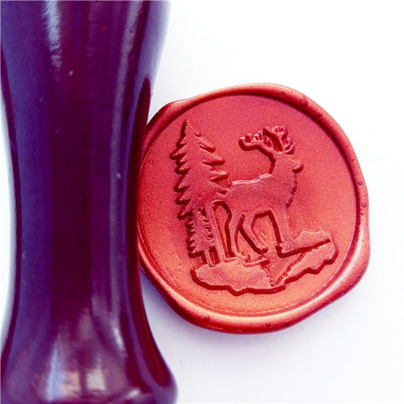 Deer with christmas tree Retro Brass Stamp Head Wax Seal Stamp Snowflake/Pattern Invitation Merry Christmas Card for Christmas