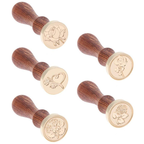 Retro Wax Seal Stamp Copper Head Wood Handle Wax Antique Sealing Stamp DIY Envelope Card Wedding Decorative Invitation