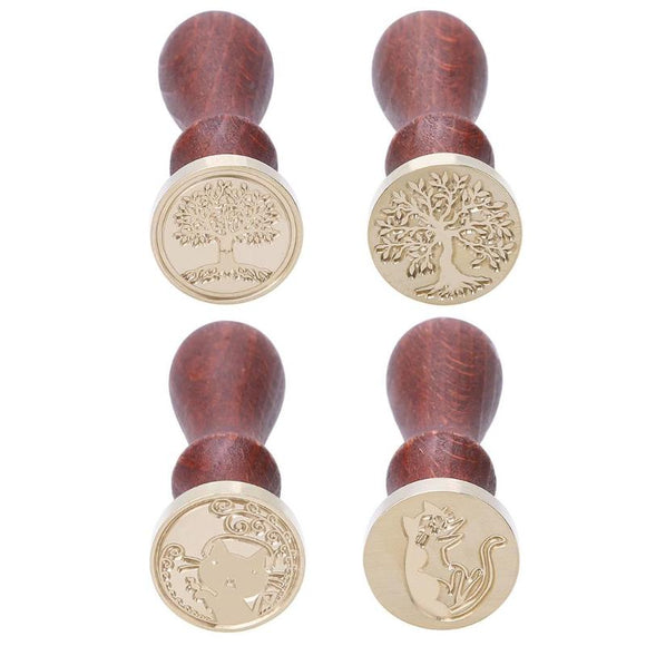 Retro Wood Stamp Classic Animal Plant Post Decor Initial Sealing Wax Seal Stamp Ancient Seal Post Decorative Antique Stamp Gifts