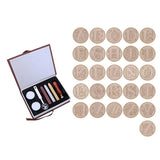 26 English Alphabets Metal Sealing Wax Stamps Set Dia 25mm Stamps Wax Seals Delicate Cuprum Stamps with Durable Box