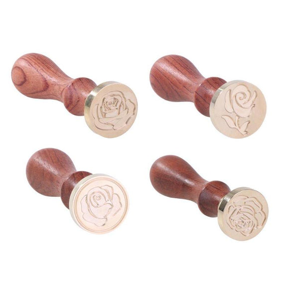 Vintage Wax Sealing Stamp Wooden Handle Seal for Card Envelope Decoration