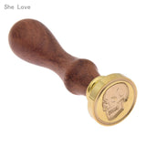 She Love Wax Seal Stamp Classic Elegant Metal Rosewood Handle for Invitation Card Christmas