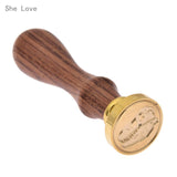 She Love Wax Seal Stamp Classic Elegant Metal Rosewood Handle for Invitation Card Christmas
