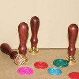 Retro Wood Handle Sealing Wax Stamp Vintage Christmas Halloween Wedding Invitations Greetings Envelope Sealing Stamps FES8600