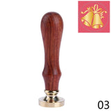 Retro Wood Handle Sealing Wax Stamp Vintage Christmas Halloween Wedding Invitations Greetings Envelope Sealing Stamps FES8600