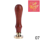 Retro Wood Handle Sealing Wax Stamp Vintage Christmas Halloween Wedding Invitations Greetings Envelope Sealing Stamps FES8600