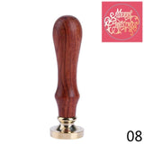 Retro Wood Handle Sealing Wax Stamp Vintage Christmas Halloween Wedding Invitations Greetings Envelope Sealing Stamps FES8600