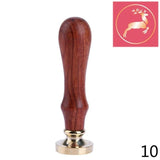 Retro Wood Handle Sealing Wax Stamp Vintage Christmas Halloween Wedding Invitations Greetings Envelope Sealing Stamps FES8600