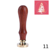 Retro Wood Handle Sealing Wax Stamp Vintage Christmas Halloween Wedding Invitations Greetings Envelope Sealing Stamps FES8600