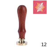Retro Wood Handle Sealing Wax Stamp Vintage Christmas Halloween Wedding Invitations Greetings Envelope Sealing Stamps FES8600