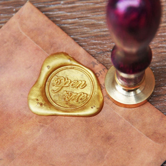 Open me wax seal stamp, wedding invtiation sealing wax, letter seals, Christmas gift WS078
