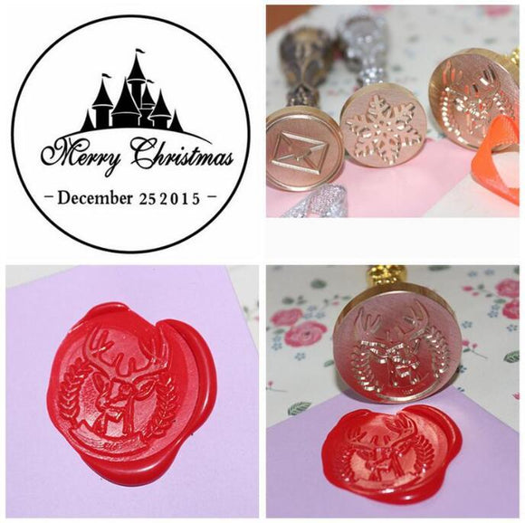 DIY Merry Christmas Bells customize your logo Name Box set personalized Letter/Sealing Wax /wedding Wax Seal Stamp Gold Custom