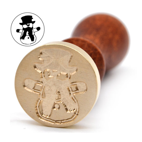 Snowman Christmas Themed Design Tree Wax Seal Wax Stamp Wood Handle Santa Claus Stamp for Seal Christmas Day Gifts