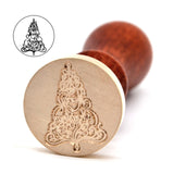 Snowman Christmas Themed Design Tree Wax Seal Wax Stamp Wood Handle Santa Claus Stamp for Seal Christmas Day Gifts