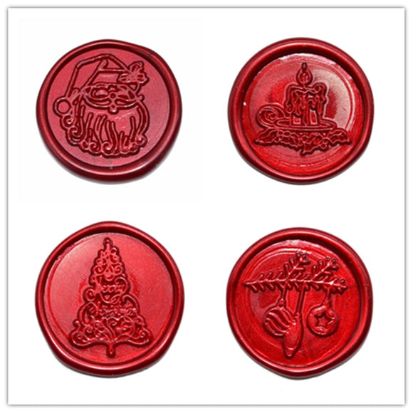 Christmas Design 50Pcs Wax Stickers Stamp DIY Wax Seal Sticker Handmade Wax Seal Stickers Self Adhesive For Envelope Decoration