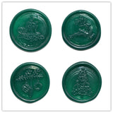 Handmade 50Pcs Christmas Wax Stickers Stamp DIY Wax Seal Sticker Santa Claus Self Adhesive Stickers For Envelope Decoration