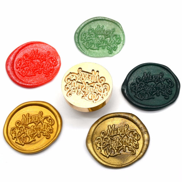 Merry Christmas Stamps for DIY Scrapbooking Wax Sealing Wax Stamp Wood Handle Stamp for Seal Christmas Fun Decoration Gifts