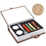 Snowman Christmas Tree Wax Seal Stamp Wood Handle Metal Stamp with Spoon and Sealing Wax Set for Invitations Decoration