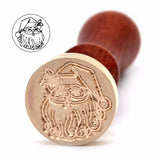 Christmas Tree Wax Seal Stamp Wood Handle Santa Claus Stamp for Seal Invitations Envelope Letter Decoration