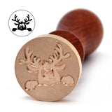 Christmas Tree Wax Seal Stamp Wood Handle Santa Claus Stamp for Seal Invitations Envelope Letter Decoration