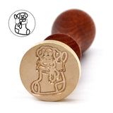 Christmas Tree Wax Seal Stamp Wood Handle Santa Claus Stamp for Seal Invitations Envelope Letter Decoration