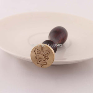 Hot Fshon Wood Wax Seal Stamp Christmas Bell Pattern Decortaion For Merry Christmas