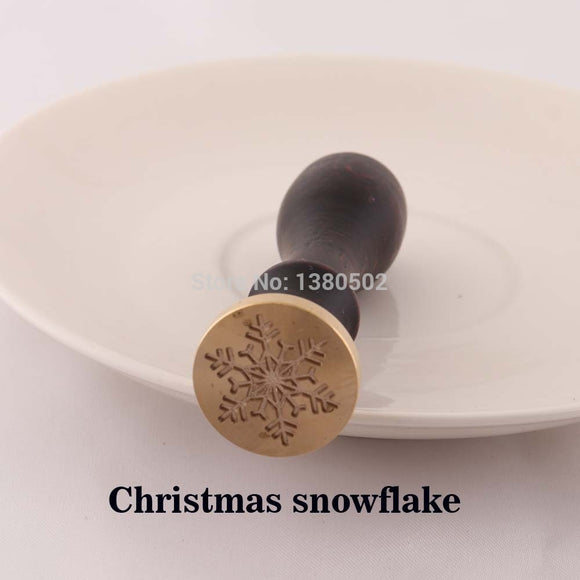 Fashion Top Quality Wood Wax Seal Stamp Snowflake Pattern Decortaion For Christmas Party Scrapbook