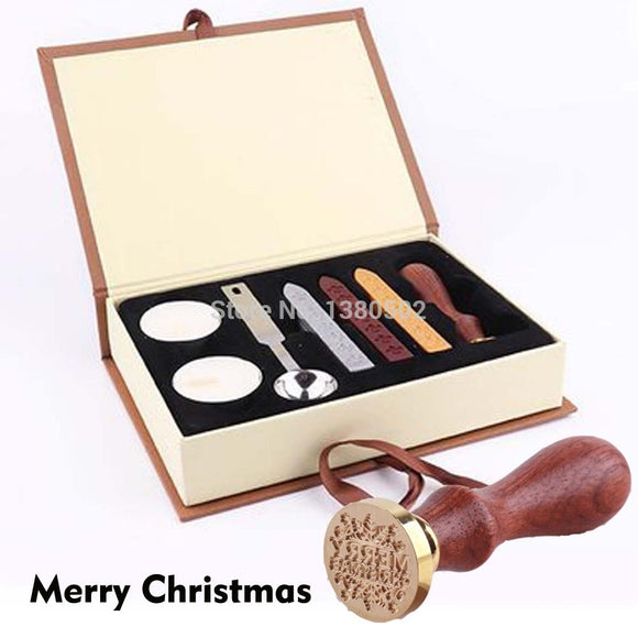 Hot Fashion Restoring Sealing Merry Christmas Wax Stamp Classic Wax Seal metal Stamps For Scrapbooking Letter Christmas Gift
