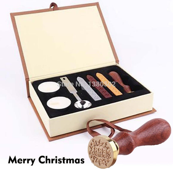 Hot Fashion Restoring Sealing Merry Christmas Wax Stamp Classic Wax Seal metal Stamps For Scrapbooking Letter Christmas Gift