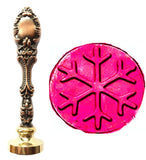 Vintage Christmas Snowflake Custom Picture Logo Luxury Wax Seal Sealing Stamp Brass Peacock Metal Handle Gift Set