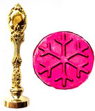 Vintage Christmas Snowflake Custom Picture Logo Luxury Wax Seal Sealing Stamp Brass Peacock Metal Handle Gift Set
