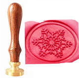 Vintage Fancy Christmas Snowflake Custom Picture Logo Luxury Wax Seal Sealing Stamp Brass Peacock Metal Handle Gift Set