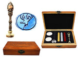 Custom Luxury Wax Seal Sealing Stamp Vintage Christmas Deer Brass Peacock Metal Handle Sticks Melting Spoon Wood Gift Box Set