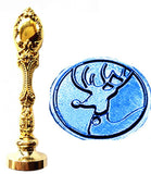 Custom Luxury Wax Seal Sealing Stamp Vintage Christmas Deer Brass Peacock Metal Handle Sticks Melting Spoon Wood Gift Box Set
