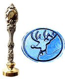 Custom Luxury Wax Seal Sealing Stamp Vintage Christmas Deer Brass Peacock Metal Handle Sticks Melting Spoon Wood Gift Box Set
