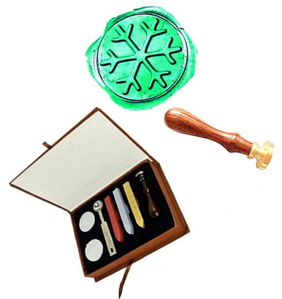 Custom Vintage Christmas Snowflake Wedding Invitation Picture Logo Wax Seal Sealing Stamp Rosewood Handle Set