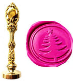Vintage Christmas tree Custom Picture Logo Luxury Wax Seal Sealing Stamp Brass Peacock Metal Handle Gift Set