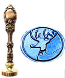 MDLG Vintage Christmas Deer Custom Picture Logo Luxury Wax Seal Sealing Stamp Brass Peacock Metal Handle Gift Set